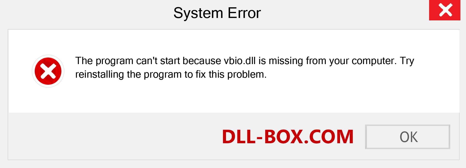  vbio.dll file is missing?. Download for Windows 7, 8, 10 - Fix  vbio dll Missing Error on Windows, photos, images